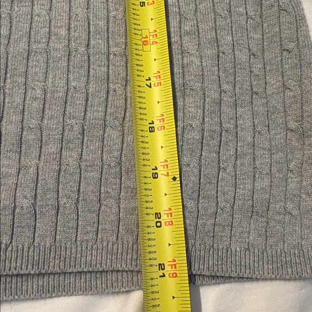 Classic Elements Preppy Light Gray Cable Mock Nec… - image 6